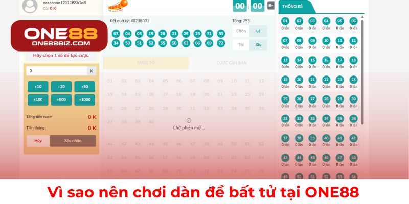 Lý do nên chọn chơi dàn đề bất tử tại ONE88